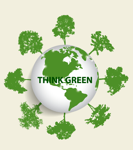 Green ecology earth poster design vector 02