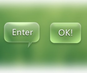 Green transparent psd button