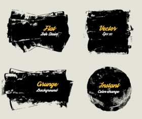 Grunge ink shapes background vector