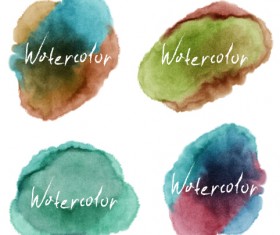Grunge watercolor blots vector material 01