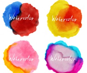 Grunge watercolor blots vector material 02