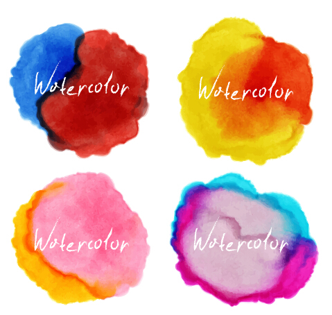 Grunge watercolor blots vector material 02