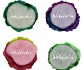 Grunge watercolor blots vector material 03