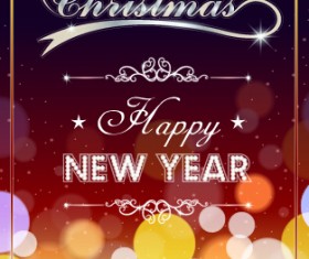 Halation christmas poster vector material