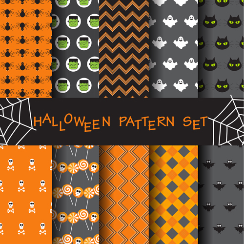 Halloween elements seamless pattern vector 01