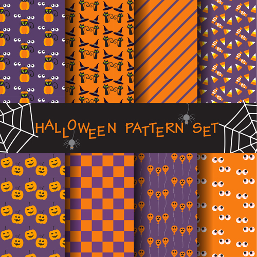 Halloween elements seamless pattern vector 03
