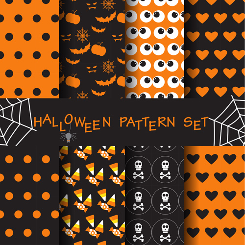 Halloween elements seamless pattern vector 05