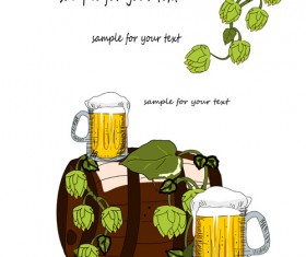 Hand drawn beer background vector 01