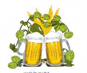 Hand drawn beer background vector 02