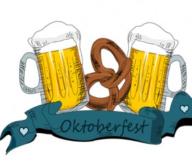 Hand drawn beer label vector material 01