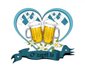 Hand drawn beer label vector material 02