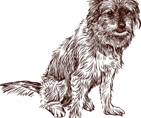 Hand drawn dog art vector material 01