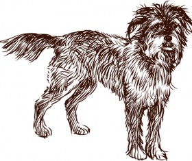 Hand drawn dog art vector material 02