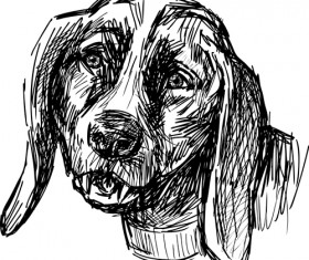 Hand drawn dog art vector material 04