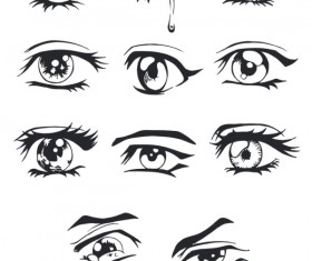 Hand drawn beautiful eye vector free download