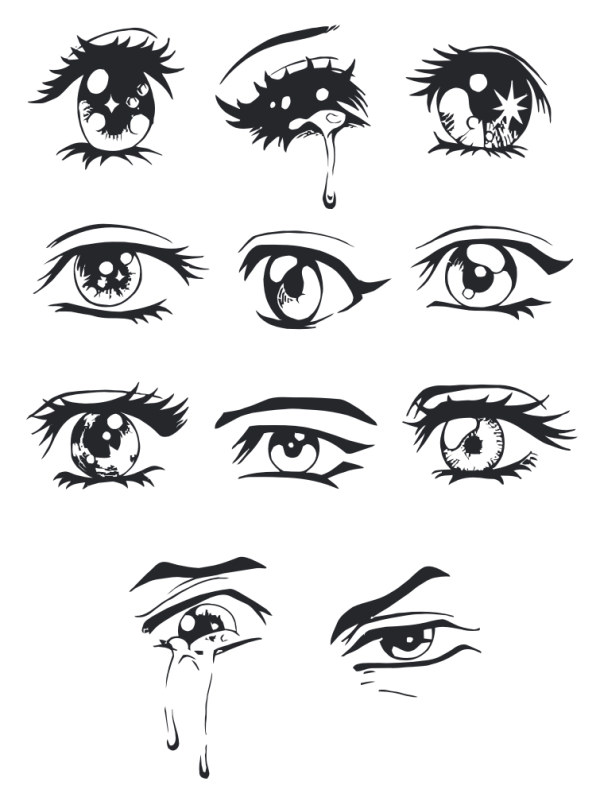 Hand drawn eye vector material free download