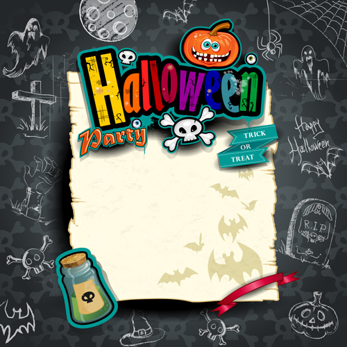 Hand drawn halloween party background 01