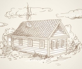 Hand drawn countryside landscapes vector 04