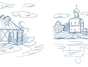 Hand drawn countryside landscapes vector 05