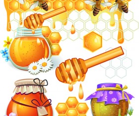 Honey bee vector design elements