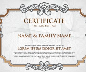 Light color certificate and diploma creative template vector 04