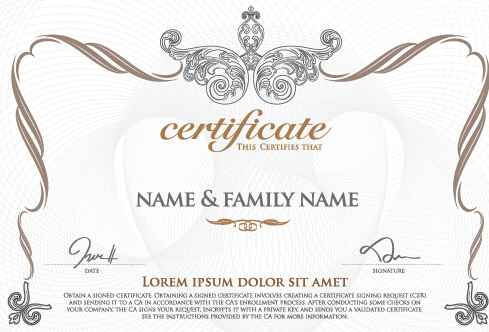 Light color certificate and diploma creative template vector 06