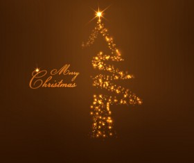 Light dot christmas tree vector background