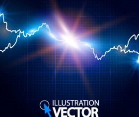 Lightning effect blue background vector