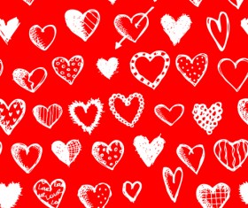 Love with hearts patterns seamless vector set 01