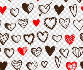 Love with hearts patterns seamless vector set 02
