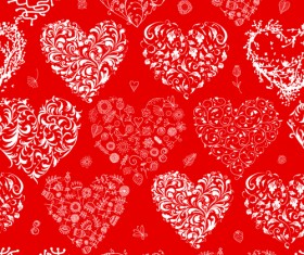Love with hearts patterns seamless vector set 04
