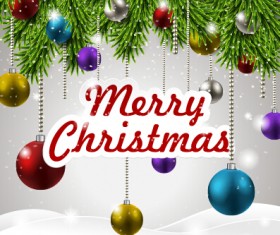 Merry christmas ornament vector art background