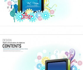 Modern digital billboard abstract elements vector 02