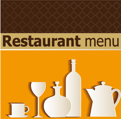Modern restaurant menu vector cover set 02