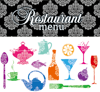 Modern restaurant menu vector cover set 05