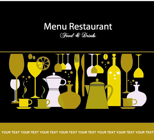 Modern restaurant menu vector cover set 08