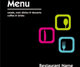 Modern restaurant menu vector cover set 10