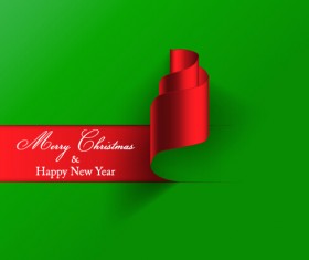 New year and christmas green with red background