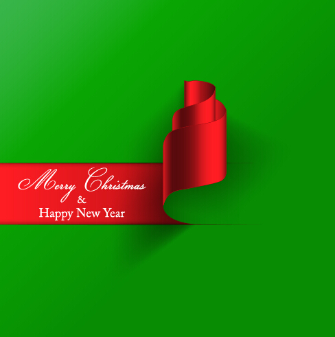 New year and christmas green with red background