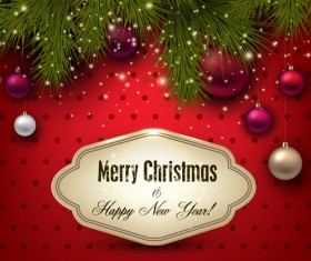 New year with xmas ornament vector background