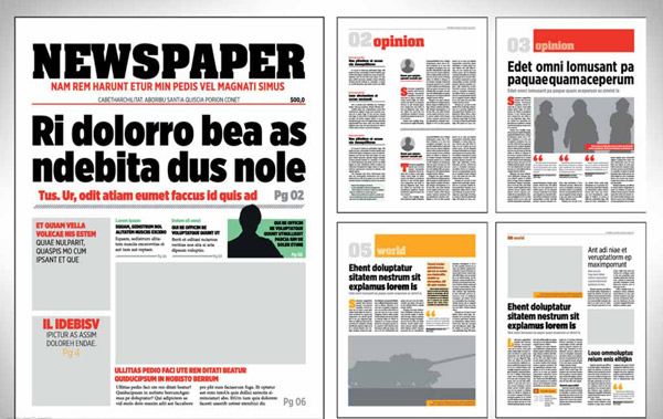 Newspaper typesetting vector material