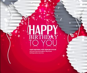 Origami balloon with happy birthday background 02