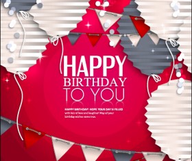 Origami balloon with happy birthday background 04