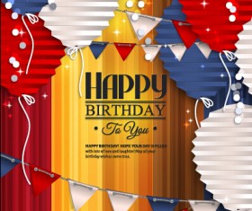 Origami balloon with happy birthday background 05