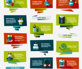 Origami christmas banner creative vector set 01