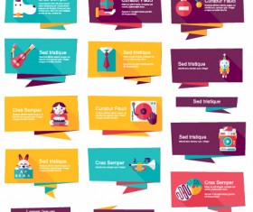 Origami christmas banner creative vector set 02