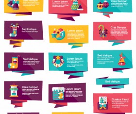 Origami christmas banner creative vector set 03