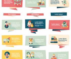 Origami christmas banner creative vector set 06