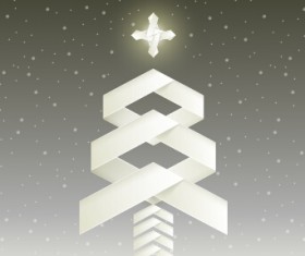 Origami christmas tree vector background