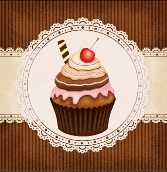Ornate cakes background vector material 01